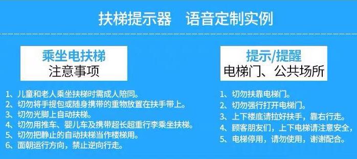 自從用了這款扶梯安全語音提示器，扶梯安全事故大大減少！